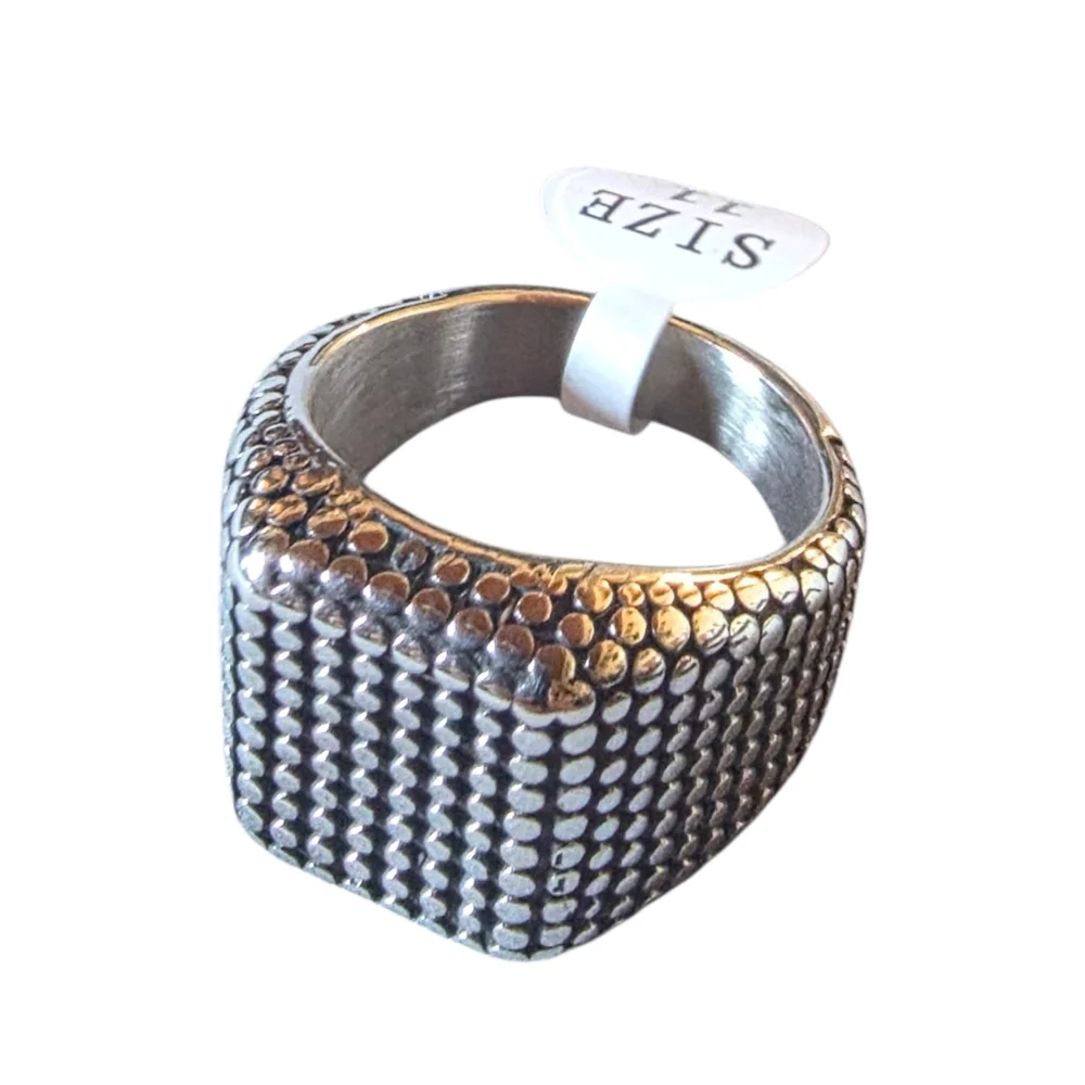 New Stainless Steel Textured Ring Size 11 - Picture 1 of 6